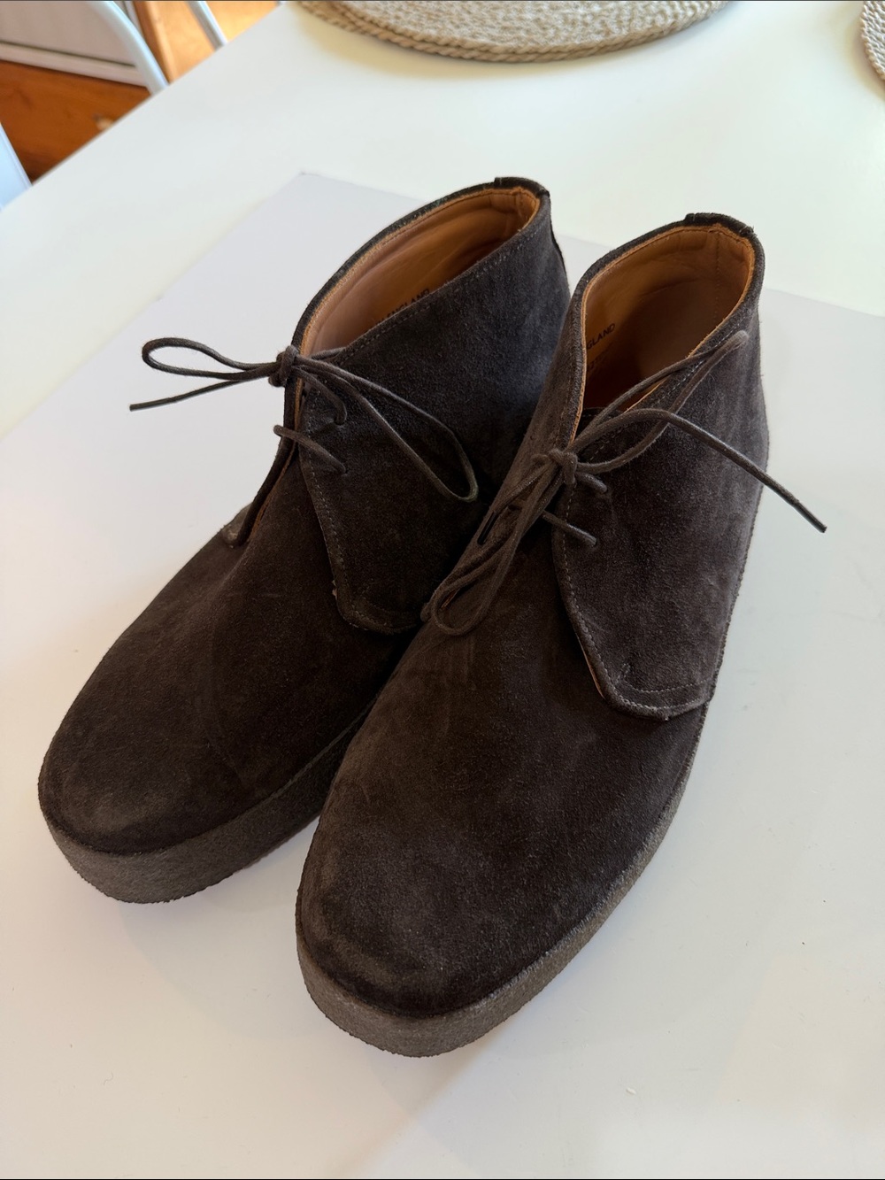 Todd Snyder X Sanders Men Dark Brown Suede Chukka Boots Sz 10. New Bag7